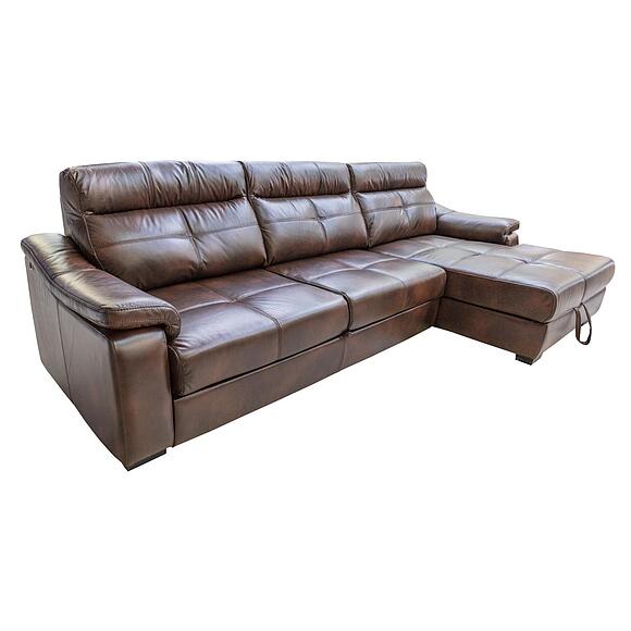 Угловой диван «Барселона 2» (3mL/R8mR/L), Материал: натуральная кожа, Группа ткани: 120 группа