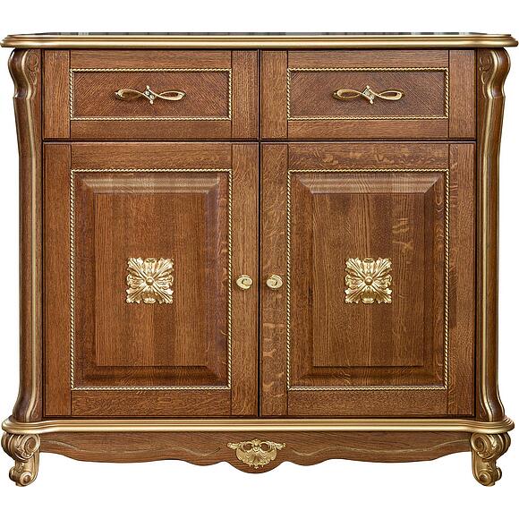 Тумба «Алези Люкс» П1.349.0.18 (П350.18л), Материал: массив дуба, Цвет: Античная бронза с золочением