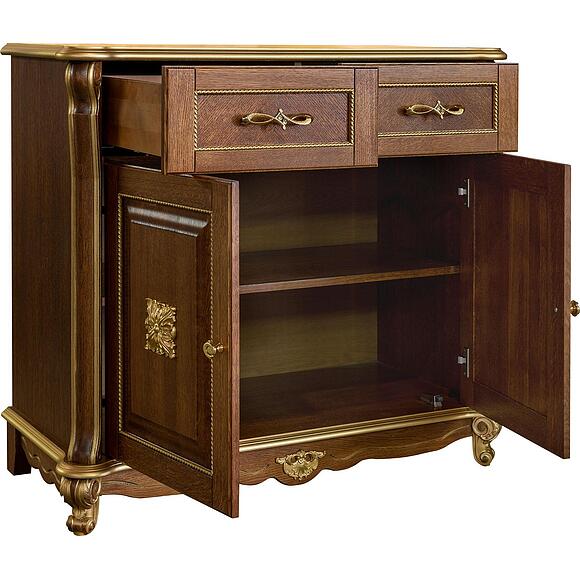 Тумба «Алези Люкс» П1.349.0.18 (П350.18л), Материал: массив дуба, Цвет: Античная бронза с золочением