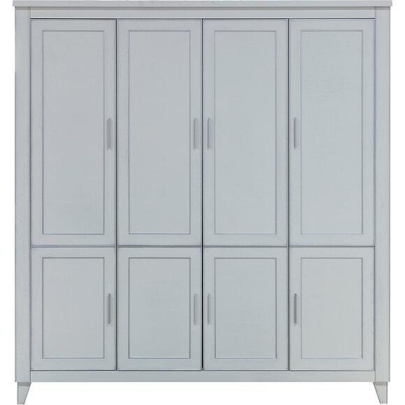 Шкаф для одежды 4д «Амадей» П6.635.1.01, Материал: массив дуба, Цвет: Слоновая кость с серебром