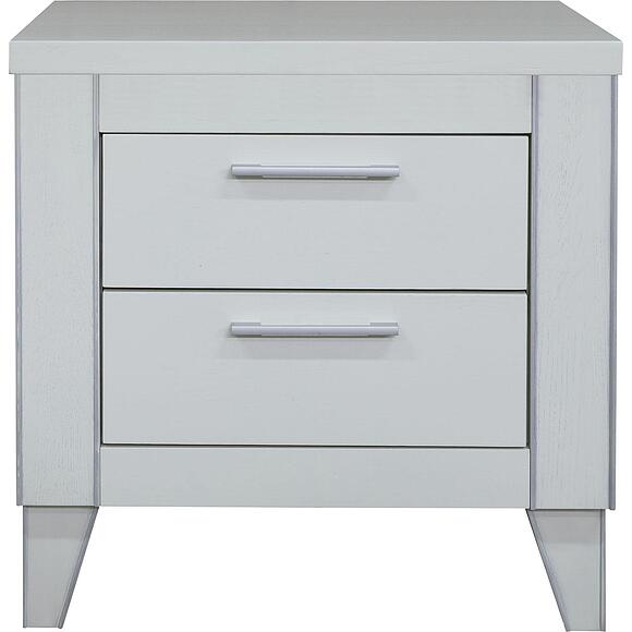 Тумба прикроватная «Амадей» П6.635.1.04, Материал: массив дуба, Цвет: Слоновая кость с серебром