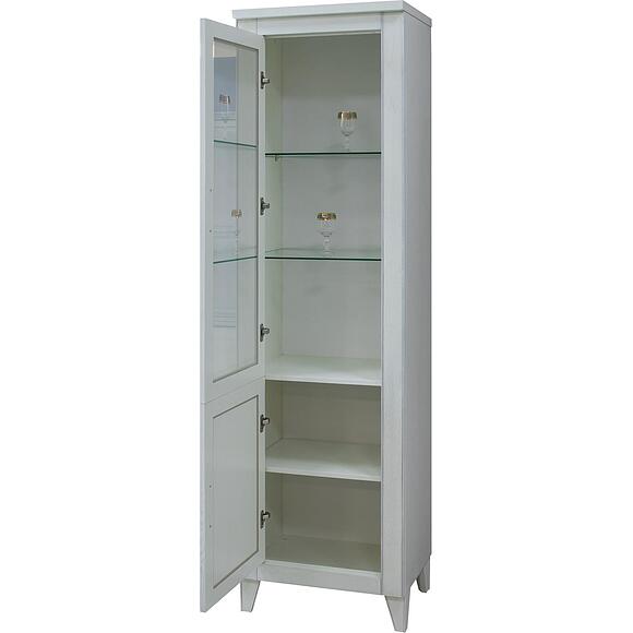 Шкаф «Амадей» П6.635.0.05, Материал: массив дуба, Цвет: Слоновая кость с серебром