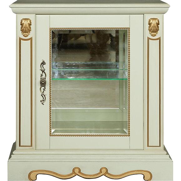 Тумба «Милана 1а» П4.265.2.27(396.27), Материал: массив дуба, Цвет: Слоновая кость с золочением