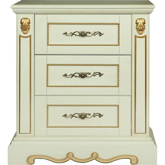 Тумба «Милана 1я» П4.265.2.28(396.28), Материал: массив дуба, Цвет: Слоновая кость с золочением