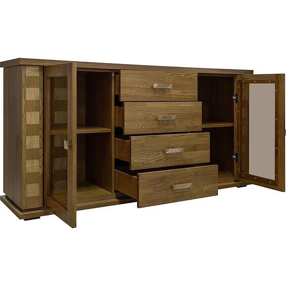 Тумба комбинированная «Тунис» П6.343.0.03 (П343.03Ш), Цвет: дуб рустикаль с золочением (8C3A9110.jpg) Тумба комбинированная «Тунис» П6.343.0.03 (П343.03Ш), Цвет: дуб рустикаль с золочением