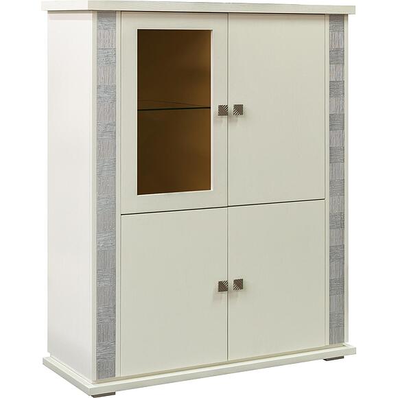 Тумба комбинированная «Тунис» П6.343.0.23 (П343.23/1Ш), Цвет: Слоновая кость с серебром (Tymba_kombinirovannaya_Tynis_P343-23-1_slon_kost_s_serebrom__.jpg) Тумба комбинированная «Тунис» П6.343.0.23 (П343.23/1Ш), Цвет: Слоновая кость с серебром