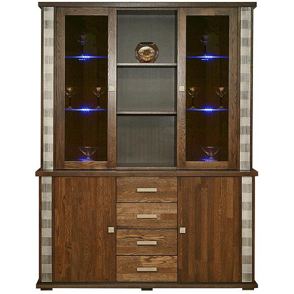 Шкаф 3д «Тунис» П6.343.0.06 (П343.06Ш), Материал: массив дуба, Цвет: Венге с серебром