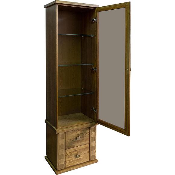 Шкаф с витриной «Тунис» П6.343.0.21 (П343.21-1Ш), Материал: ДСП+шпон, Цвет: дуб рустикаль с золочением (8C3A0696-kopiya.jpg) Шкаф с витриной «Тунис» П6.343.0.21 (П343.21-1Ш), Материал: ДСП+шпон, Цвет: дуб рустикаль с золочением