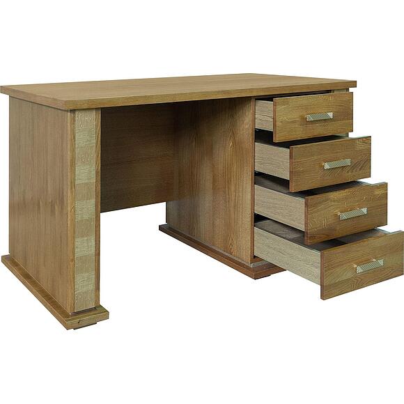 Стол письменный «Тунис» П6.343.2.25 (П343.25-1Ш), Материал: ДСП+шпон, Цвет: Медовый с золочением (8C3A0647.jpg) Стол письменный «Тунис» П6.343.2.25 (П343.25-1Ш), Материал: ДСП+шпон, Цвет: Медовый с золочением