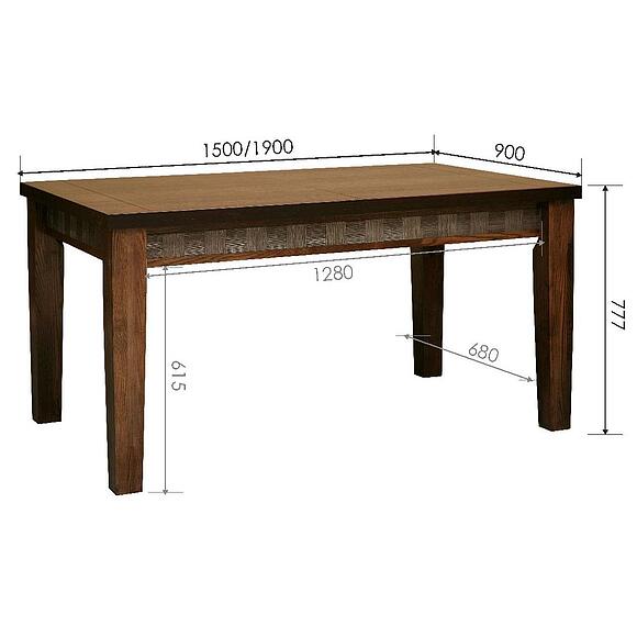 Стол обеденный «Тунис» П6.343.4.02 (П352.02), Материал: ДСП+шпон, Цвет: Венге с серебром