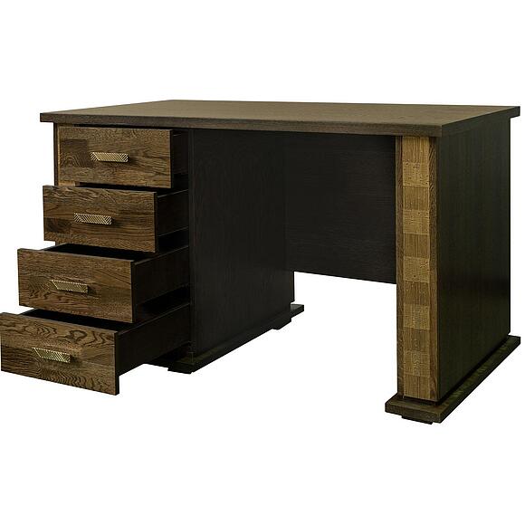 Стол письменный «Тунис» П6.343.2.25-01 (П343.25Ш), Материал: ДСП+шпон, Цвет: Венге c золочением (8C3A0632.jpg) Стол письменный «Тунис» П6.343.2.25-01 (П343.25Ш), Материал: ДСП+шпон, Цвет: Венге c золочением