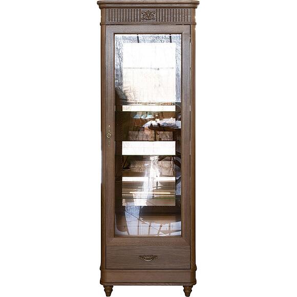 Шкаф-витрина «Юстина Люкс» БМ2.690.0.05(-01), Материал: массив дуба, Цвет: Орех