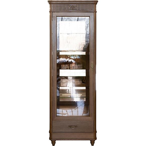 Шкаф-витрина «Юстина Люкс» БМ2.690.0.05(-01), Материал: массив дуба, Цвет: Орех