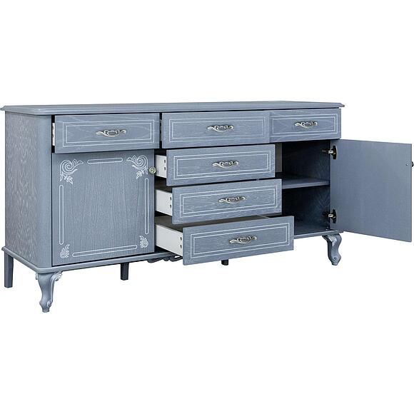 Тумба «Флорентина» БМ2.851.0.34(2681), Материал: МДФ, облицованная шпоном дуба, Цвет: голубой агат