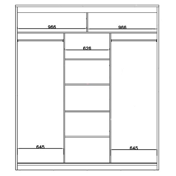 Шкаф-купе 3д «Сорренто» П6.949.1.01, Материал: ЛДСП, Цвет: Дуб Бордо лайт + Дуб Монастырский