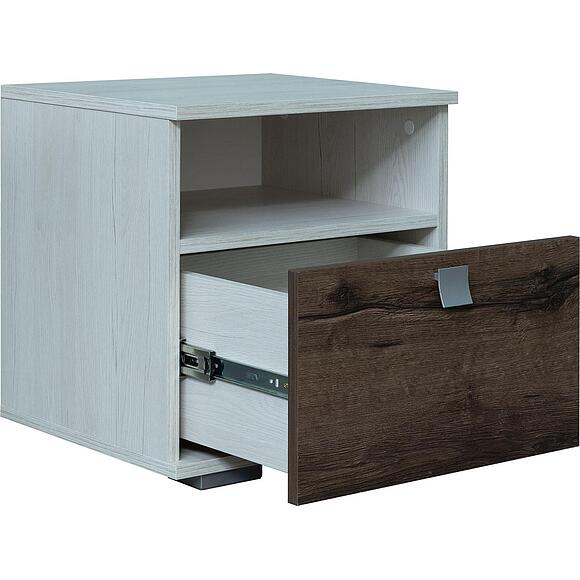 Тумба прикроватная  «Сорренто» П6.949.1.04, Материал: ЛДСП, Цвет: Дуб Бордо лайт + Дуб Монастырский