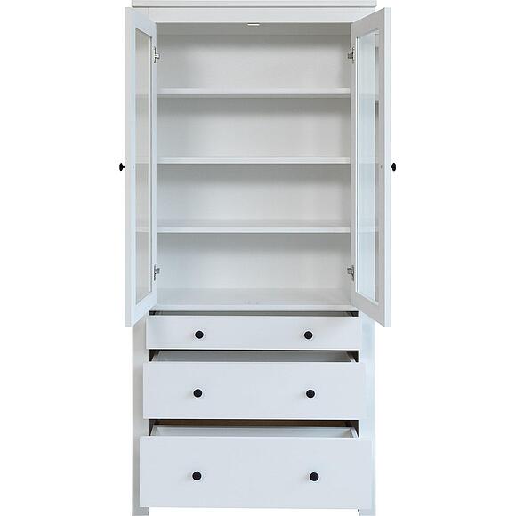 Шкаф-витрина 2д «Нортон» БМ2.768.0.06, Материал: массив сосны, Цвет: Белый воск