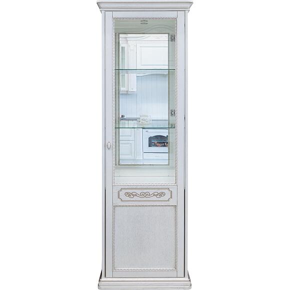 Шкаф-витрина «Бристоль» П3.588.0.01, Материал: массив дуба, Цвет: Молоко + розовый жемчуг (3-588-0-01_.jpg) Шкаф-витрина «Бристоль» П3.588.0.01, Материал: массив дуба, Цвет: Молоко + розовый жемчуг