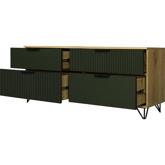 Тумба «Рокси» П6.948.0.02, Материал: ЛДСП, Цвет: Грин Софт+Дуб Кантри золотой