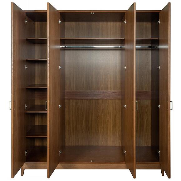 Шкаф для одежды 4д «Вилора» БМБМ2.775.1.27-01, Материал: ДСП+шпон, Цвет: Коньяк