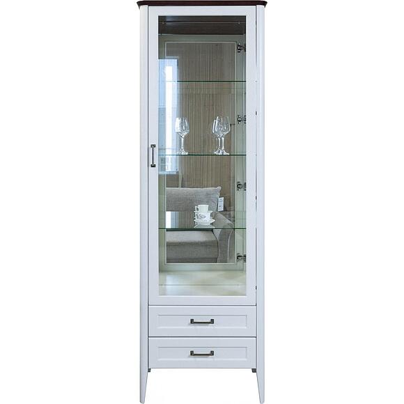 Шкаф с витриной «Вилора» БМ2.775.0.05(-01), Материал: ДСП+шпон, Цвет: Айвори