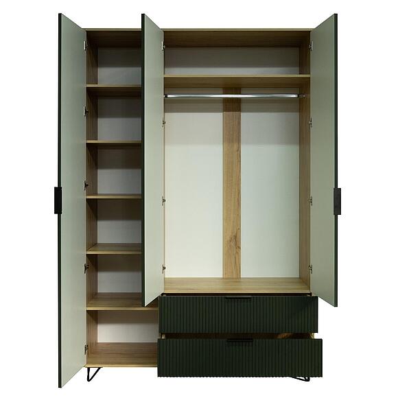 Шкаф для одежды 3д «Рокси» П6.948.1.01, Материал: ЛДСП+МДФ, Цвет: Грин Софт+Дуб Кантри золотой