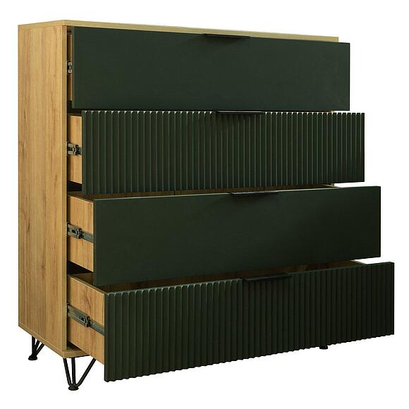 Комод «Рокси» П6.948.1.02, Материал: ЛДСП+МДФ, Цвет: Грин Софт+Дуб Кантри золотой