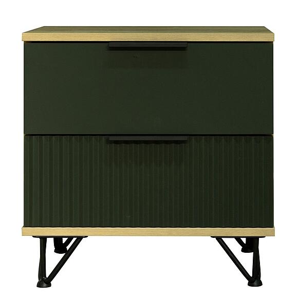 Тумба прикроватная «Рокси» П6.948.1.04, Материал: ЛДСП+МДФ, Цвет: Грин Софт+Дуб Кантри золотой