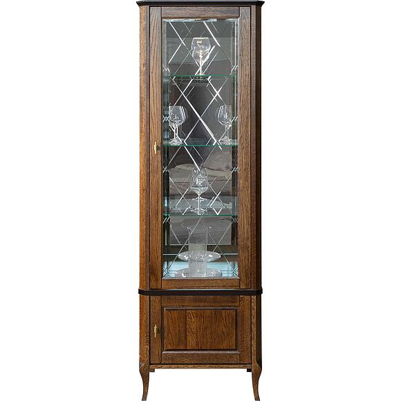 Шкаф с витриной «Нокс» П4.988.0.01, Материал: массив дуба, Цвет: Черешня