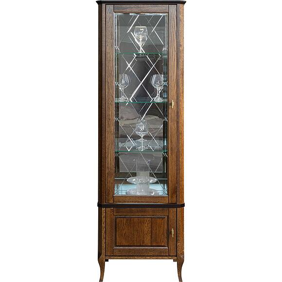 Шкаф с витриной «Нокс» П4.988.0.01-01, Материал: массив дуба, Цвет: Черешня