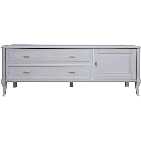 Тумба ТВ «Нокс» П4.988.0.10, Материал: массив дуба, Цвет: Белый матовый