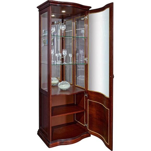 Шкаф-витрина «Бристоль» П3.588.0.09, Материал: массив дуба, Цвет: Спелая вишня (Shkaf_vetrina_Bristol_P3-588-0-09_spelaya_vishnya__.jpg) Шкаф-витрина «Бристоль» П3.588.0.09, Материал: массив дуба, Цвет: Спелая вишня