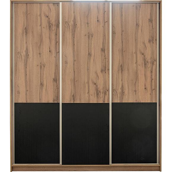 Шкаф-купе 3Д «Блэквуд Лофт» П3.0556.1.41, Материал: ЛДСП, Цвет: Дуб Вотан + чёрный