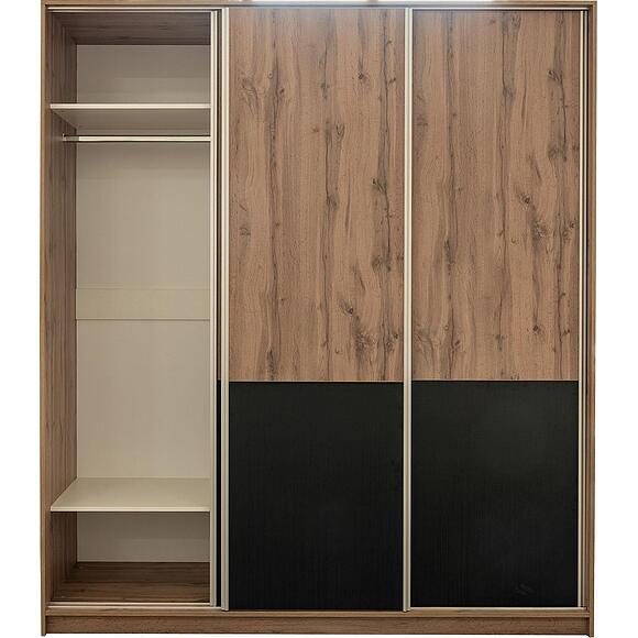 Шкаф-купе 3Д «Блэквуд Лофт» П3.0556.1.41, Материал: ЛДСП, Цвет: Дуб Вотан + чёрный