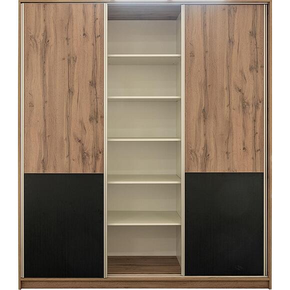 Шкаф-купе 3Д «Блэквуд Лофт» П3.0556.1.41, Материал: ЛДСП, Цвет: Дуб Вотан + чёрный