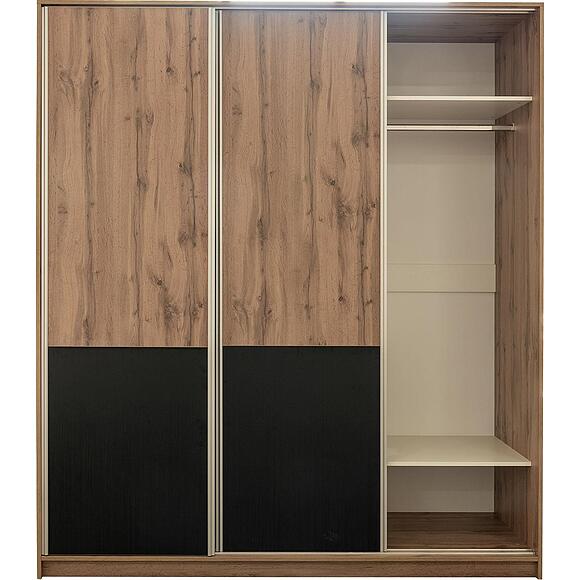 Шкаф-купе 3Д «Блэквуд Лофт» П3.0556.1.41, Материал: ЛДСП, Цвет: Дуб Вотан + чёрный