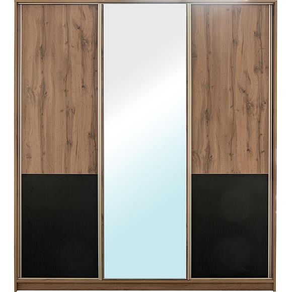 Шкаф-купе 3Д «Блэквуд Лофт» П3.0556.1.43, Материал: ЛДСП, Цвет: Дуб Вотан + чёрный