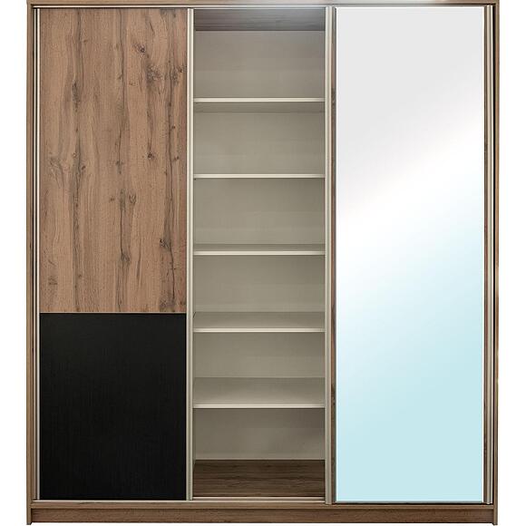 Шкаф-купе 3Д «Блэквуд Лофт» П3.0556.1.43, Материал: ЛДСП, Цвет: Дуб Вотан + чёрный