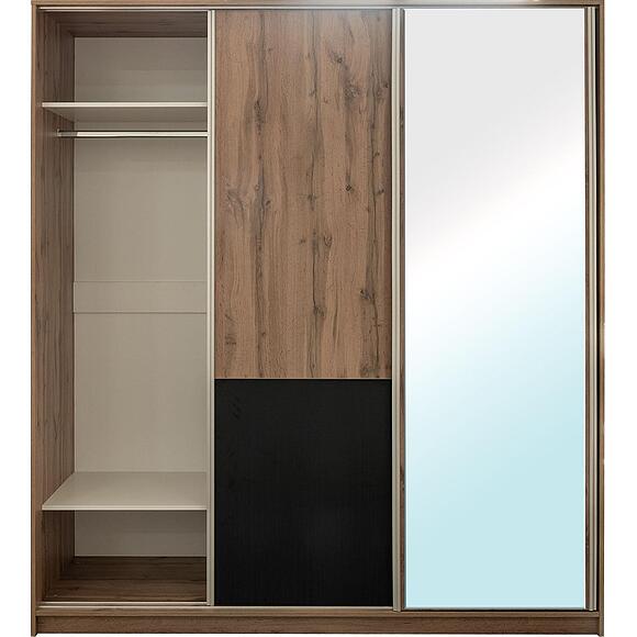 Шкаф-купе 3Д «Блэквуд Лофт» П3.0556.1.43, Материал: ЛДСП, Цвет: Дуб Вотан + чёрный