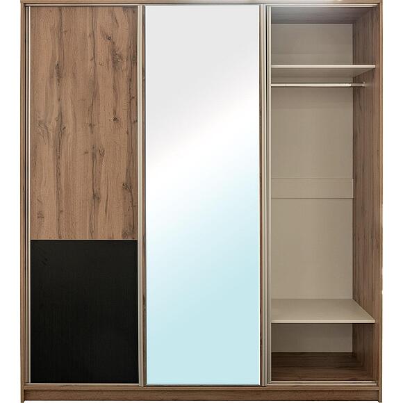 Шкаф-купе 3Д «Блэквуд Лофт» П3.0556.1.43, Материал: ЛДСП, Цвет: Дуб Вотан + чёрный