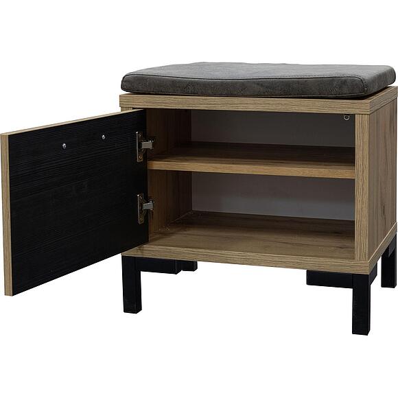 Тумба «Блэквуд Лофт» П3.0556.3.33, Материал: ЛДСП, Цвет: Дуб Вотан + чёрный