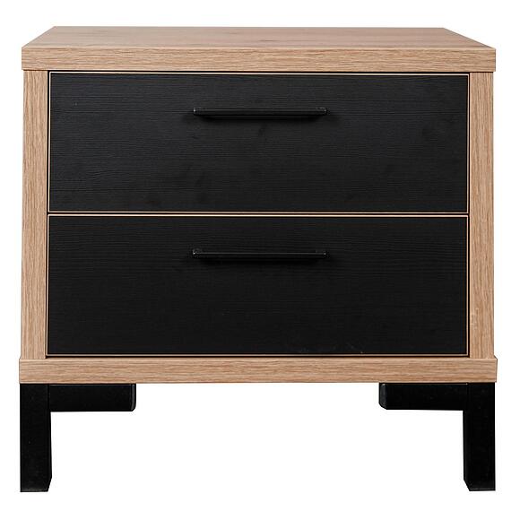 Тумба прикроватная «Блэквуд Лофт» П3.0556.1.16, Материал: ЛДСП, Цвет: Дуб Вотан + чёрный