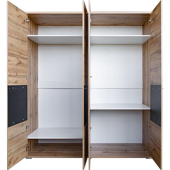 Шкаф для одежды «Блэквуд Лофт» П3.0556.1.29, Материал: ЛДСП, Цвет: Дуб Вотан + чёрный