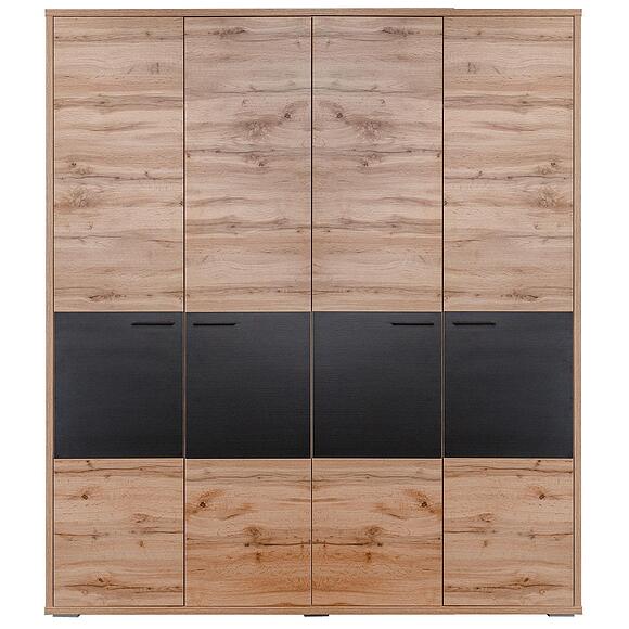 Шкаф для одежды «Блэквуд Лофт» П3.0556.1.29, Материал: ЛДСП, Цвет: Дуб Вотан + чёрный