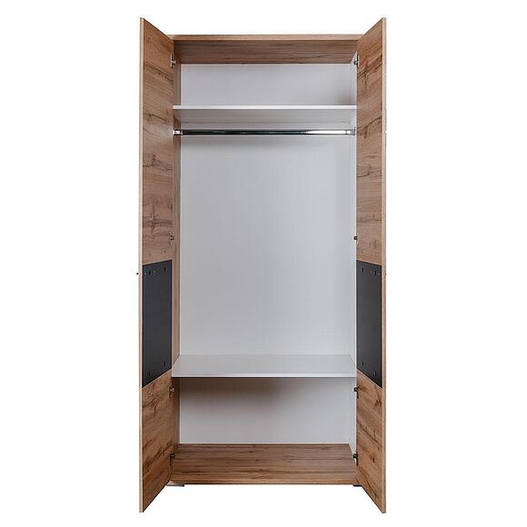 Шкаф для одежды «Блэквуд Лофт» П3.0556.1.27, Материал: ЛДСП, Цвет: Дуб Вотан + чёрный