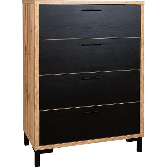 Комод «Блэквуд Лофт» П3.0556.1.18, Материал: ЛДСП, Цвет: Дуб Вотан + чёрный