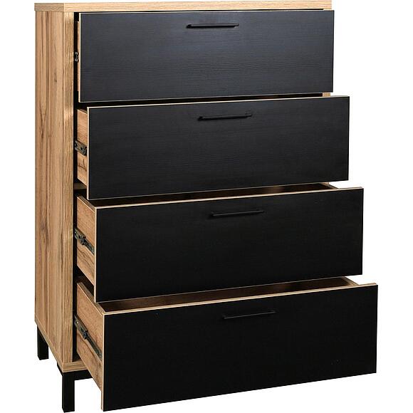 Комод «Блэквуд Лофт» П3.0556.1.18, Материал: ЛДСП, Цвет: Дуб Вотан + чёрный