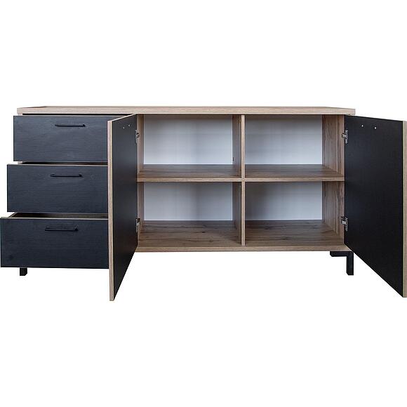 Тумба «Блэквуд Лофт» П3.0556.0.07, Материал: ЛДСП, Цвет: Дуб Вотан + чёрный