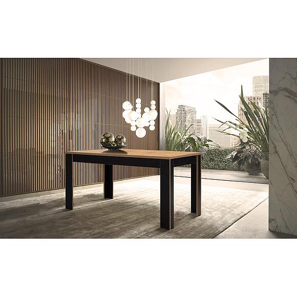 Стол обеденный «Блэквуд Лофт» П3.0556.4.12, Материал: ЛДСП, Цвет: Дуб Вотан + чёрный