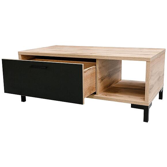 Стол журнальный «Блэквуд Лофт» П3.0556.0.02, Материал: ЛДСП, Цвет: Дуб Вотан + чёрный